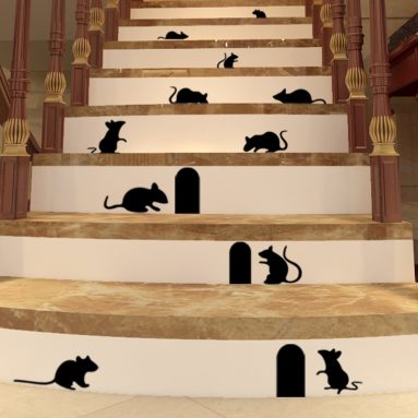 10 black mice vinyl decal