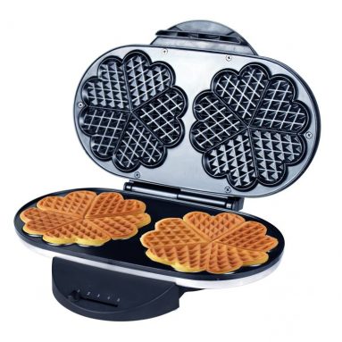 10 in 1 Heart Waffle Maker with Non-Stick Plate