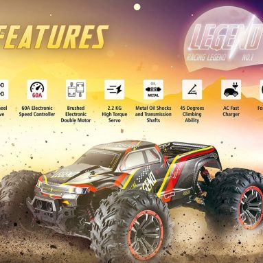 1:10 Scale Large Remote Control Car 48km/h+ Speed | Boys 4×4 Off Road Monster Truck Electric RC Cars