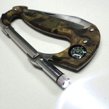 Carabiner Multi Tool Knife with LED Light