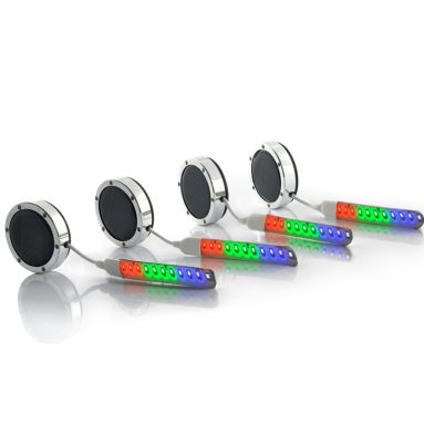 4x LED Car Wheel Lights – Multi-Color, Solar + Battery Powered