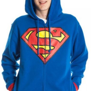 Superman Adult Costume Hoodie Hooded Sweatshirt