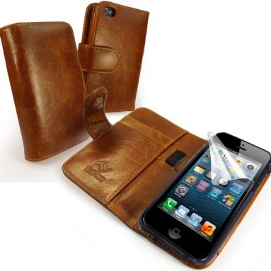 Vintage Leather Wallet-Style Case Cover for Apple iPhone 5