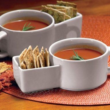 2Pc Soup And Cracker Mugs