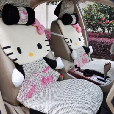 Hello Kitty Auto Car Plush Cover Cushion Set