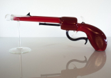 Blown Glass Hand Gun, Revolver Figurine Bottle