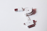 iPhone 3-in-1 USB Data Sync & Charger Retractable Cable