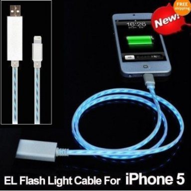 New 8-Pin – Flash Glow Lightning USB Data / Sync Charging Cable