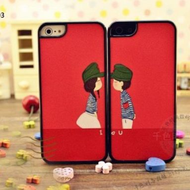 A Pair of iPhone 5 Hard Plastic Cases for Lover & Couple