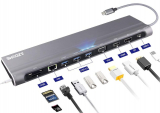 12 in 1 Multi-Port USB 3.0, Secure Docking Station with Charging Power