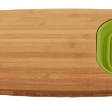 Bamboo Over Sink Cutting Board with Silicone Colander