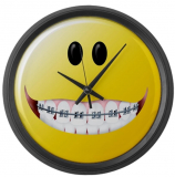 Braces Smiley Face Large Wall Clock