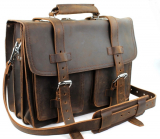 Heavy Duty Classic Leather Briefcase/Backpack