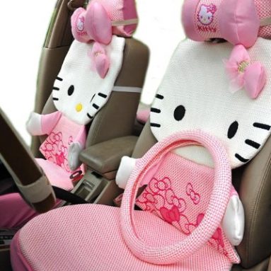 Kitty 3D Auto Car Rearview Front Rear Seat Saddle Cover