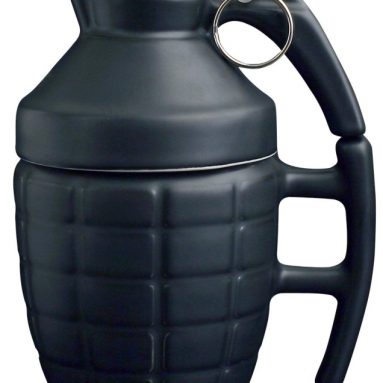 Ceramic Grenade Mug with Lid