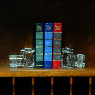 Crystal DSLR Camera Bookends