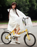 Women Cycling Bicycle Bike Raincoat Rain Cape with Hood