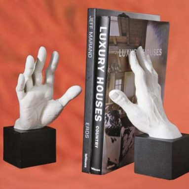 Vitruvian Grasping Hands Bookends