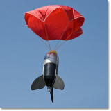 Red Rip-stop Nylon Parachute for Water or Model Rocket