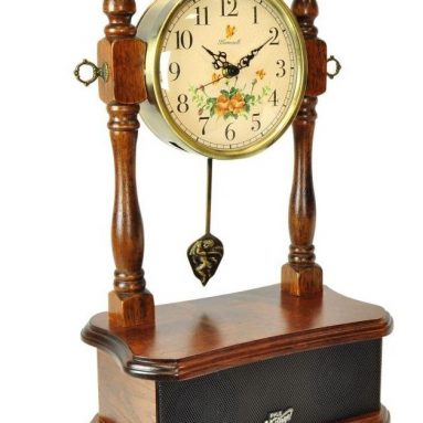 2-in-1 Retro Vintage Style Wooden Clock & Bluetooth Speaker System