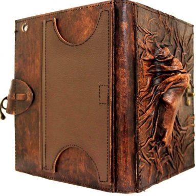 Embossed Horse Head Handmade Brown Case Cover