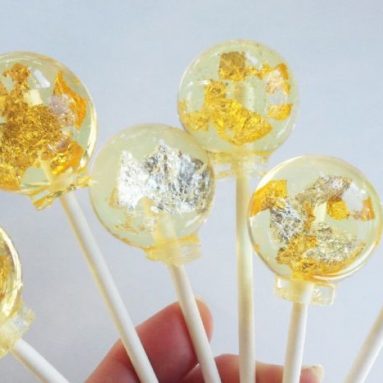 24k Gold Champagne Flavored Lollipops