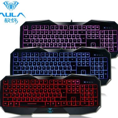 3 Colors LED Backlit Expert Gaming Wired Keyboard
