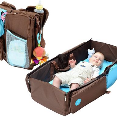 3-in-1 Convertible Diaper Bag, Baby Changing Pad & Travel Bassinet Infant Bed