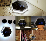 3 in 1 Digital Alarm Clock with Flat Mirror and Touch Dimmable Night Light