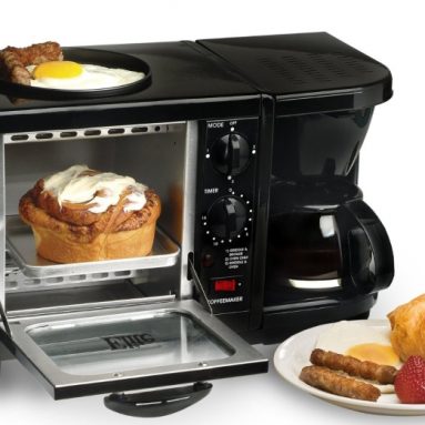 3-in-1 Multifunction Breakfast Deluxe Toaster Oven/Griddle/Coffee Maker