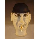 Wine Decanter Smiling Face with Bowler