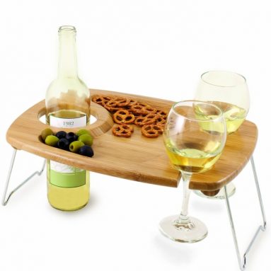 Picnic Time Mesavino Portable Wine and Snack Table