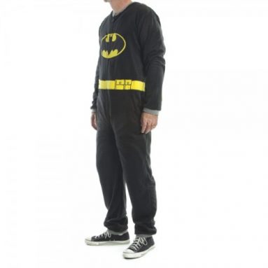 Batman Black Union Suit Mens Caped Pajama