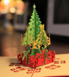 3D Laser Cut Pop-up Greeting Card Christmas Tree