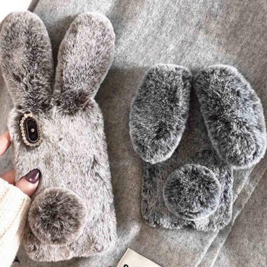 3D Plush Rabbit Phone Case for iPhone Xr Case