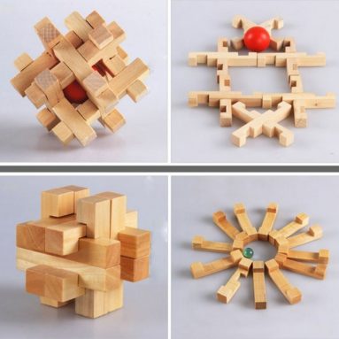 3D Wooden Cube Brain Teaser Puzzle