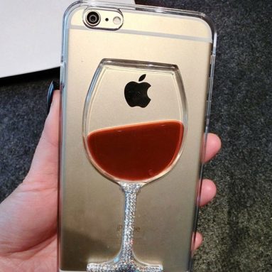 Cup Flowing Red Wine Glass Clear Hard Case