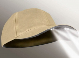 4-LED Khaki Tan Structured Flashlight Hat