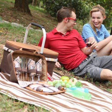 4 Person Picnic Bag Backpack Cutlery Set