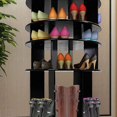 4 Tier Rotated Shoe Rack Organizing Rack Entryway Storage Shelf