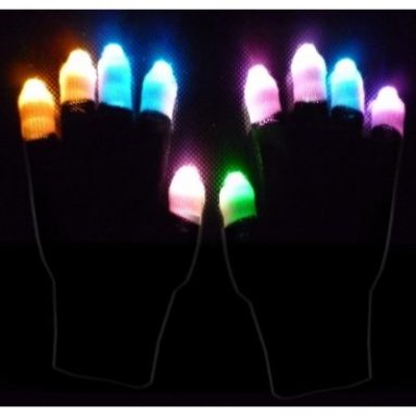 Black Ghost Raver Multicolor LED Lightshow Gloves
