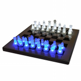 LED Glow Chess Set Tabletop Game Blue & White Light