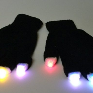 Black LED Gloves