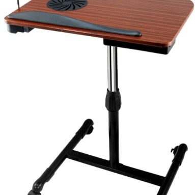 Adjustable Wooden Laptop Desk with Built in Cooling Fan