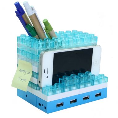 5-in-1 Large Brick Pen Holder Phone Stand