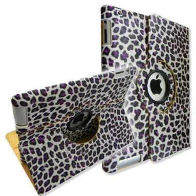 Leopard 360 Degree Rotating Stand Case for iPad 2