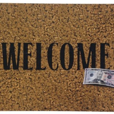 50 Dollar Bill Welcome Door Mat