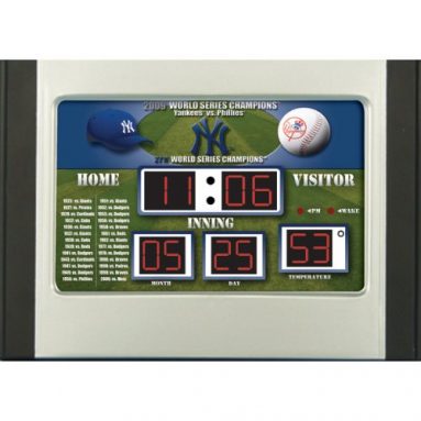 Yankees Scoreboard Desk Clock