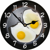 Eggs in Frying Pan Wall Clock