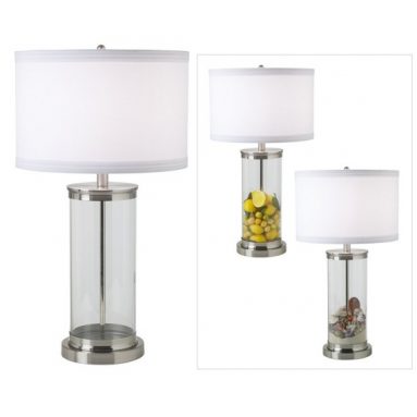 Fillable Glass Cylinder Collector’s Table Lamp